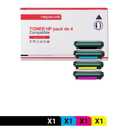 HP-CE400X CE250X + CE401A CE251A + CE403A CE253A + CE402A CE252A-Noir + Cyan + Magenta + Jaune-PK4