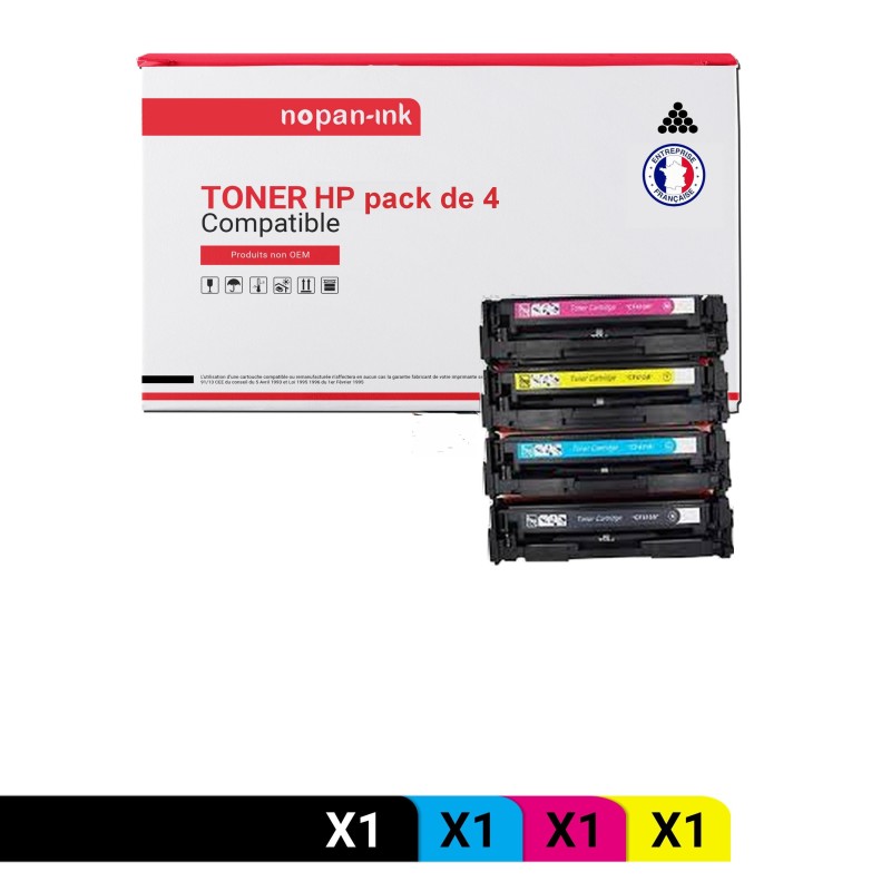 HP-CF410X + CF411X + CF413X + CF412X-Noir + Cyan + Magenta + Jaune-PK4