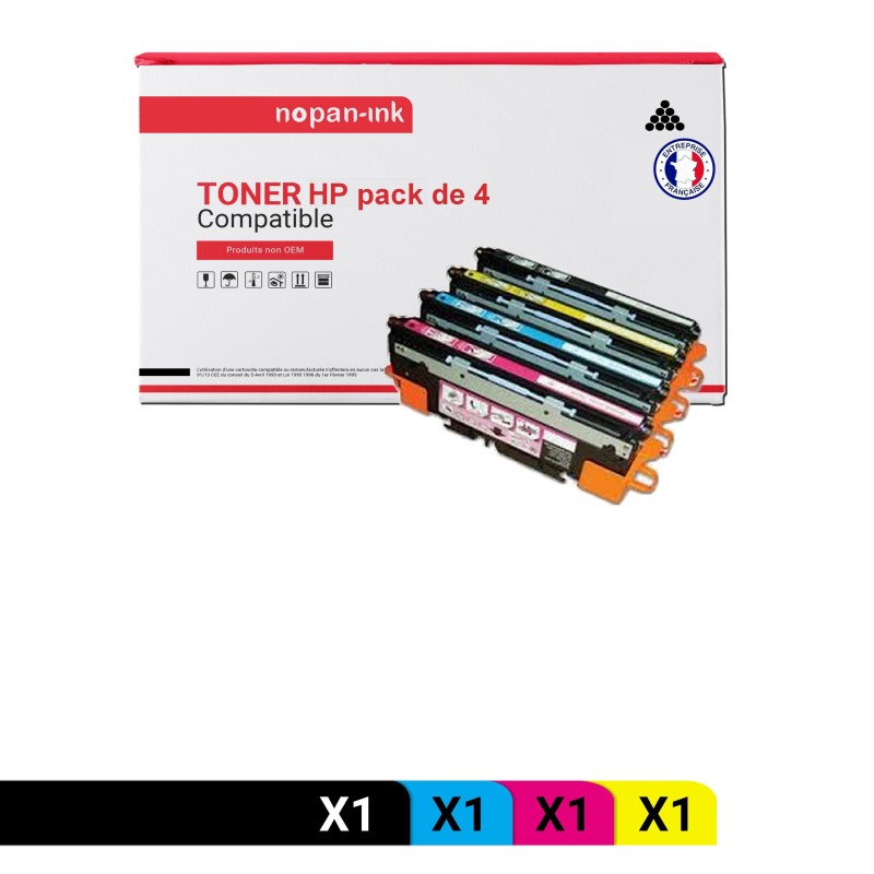 HP-Q2670A 308A + Q2671A 309A + Q2673A 309A + Q2672A 309A-Noir + Cyan + Magenta + Jaune-PK4