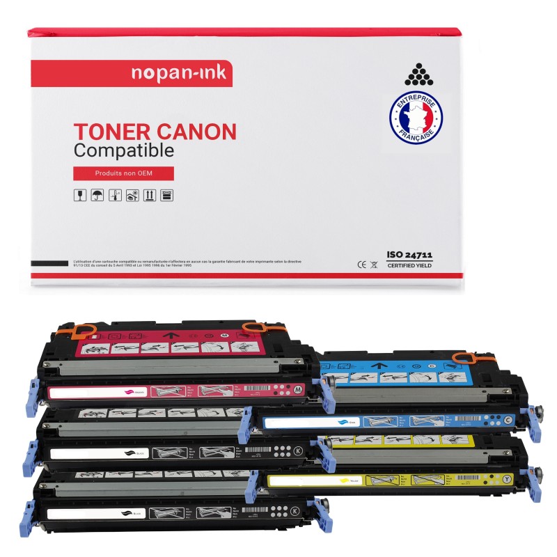 CANON-EP711 (Q6470) (x2) + EP717 (Q7581) + EP717 (Q7583) + EP717 (Q7582)-Noir x2 + Cyan + Magenta + Jaune-PK5