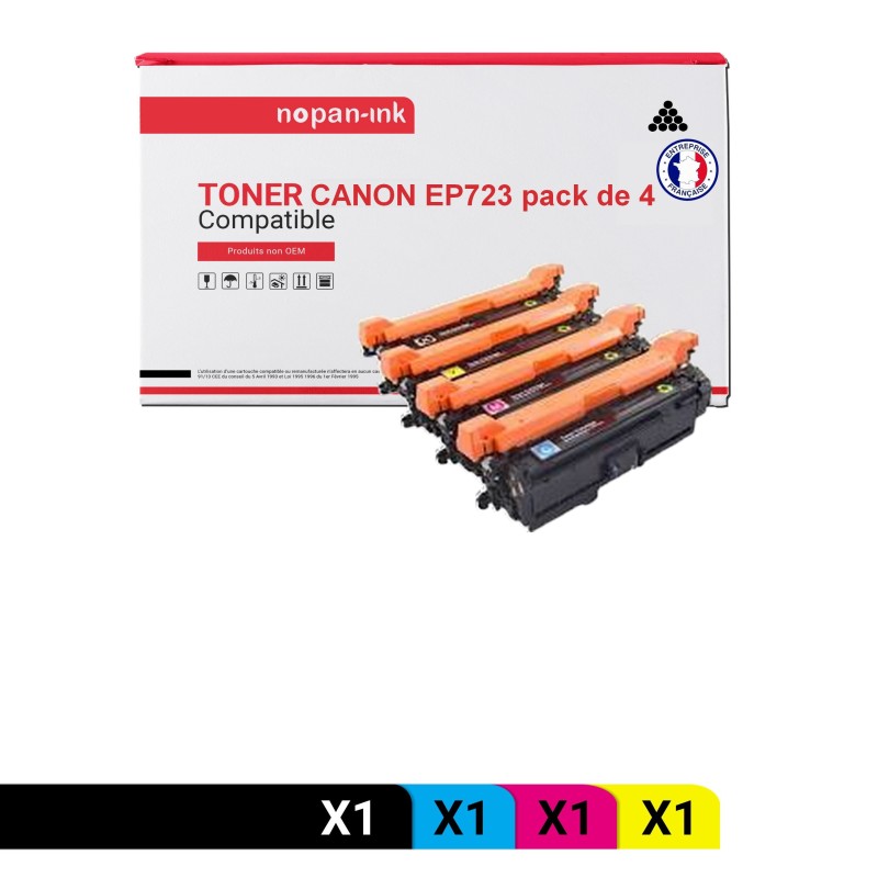 CANON-EP723 (E250) + EP723 (E251) + EP723 (E253) + EP723 (E252)-Noir + Cyan + Magenta + Jaune-PK4