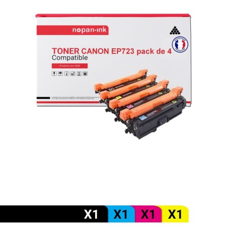 CANON-EP723 (E250) + EP723 (E251) + EP723 (E253) + EP723 (E252)-Noir + Cyan + Magenta + Jaune-PK4