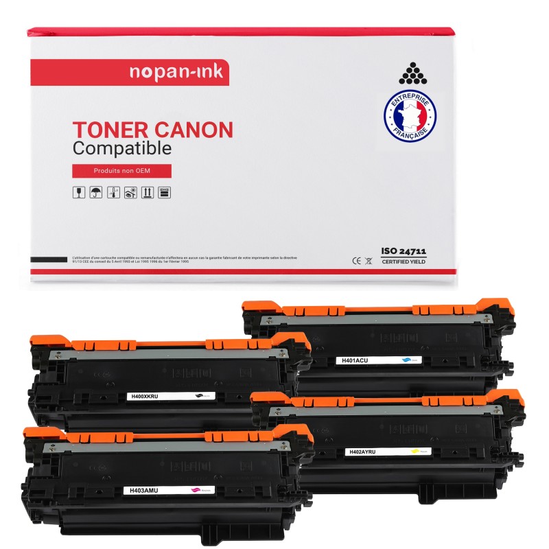CANON-EP732H (E400X) + EP732 (E401A) + EP732 (E403A) + EP732 (E402A)-Noir + Cyan + Magenta + Jaune-PK4