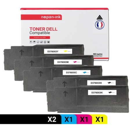 DELL-593-11119-Noir x2 + Cyan + Magenta + Jaune-PK5