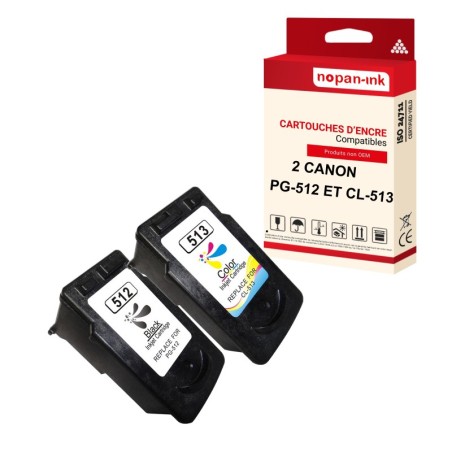 CANON-PG-512XL + CL-513XL-Noir + Couleur-JETPK2