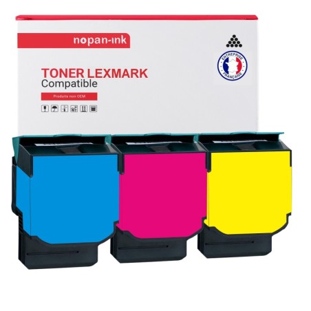 LEXMARK-70C2XC0 + 70C2XM0 + 70C2XY0-Cyan + Magenta + Jaune-PK3