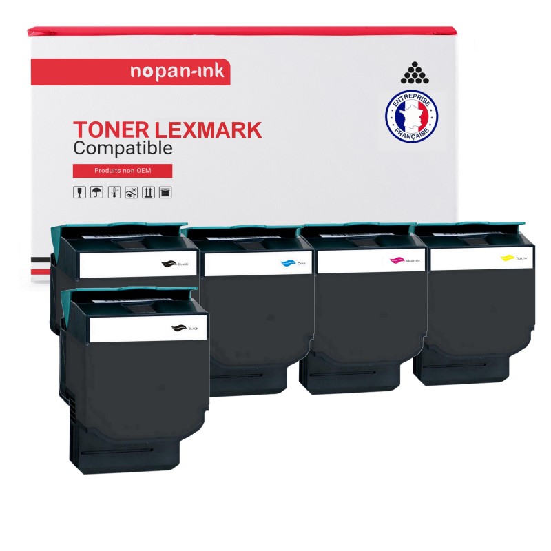 LEXMARK-71B2HK0 (x2) + 71B2HC0 + 71B2HM0 + 71B2HY0-Noir x2 + Cyan + Magenta + Jaune-PK5