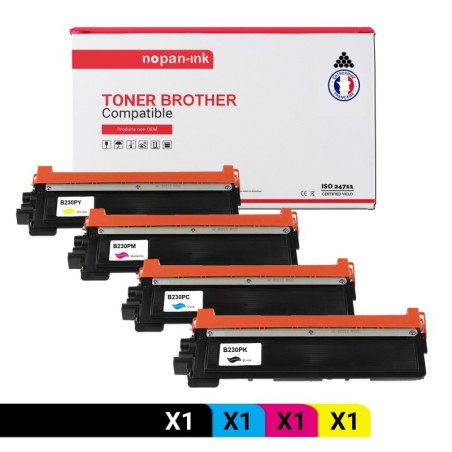 BROTHER-TN 230-Noir + Cyan + Magenta + Jaune-PK4