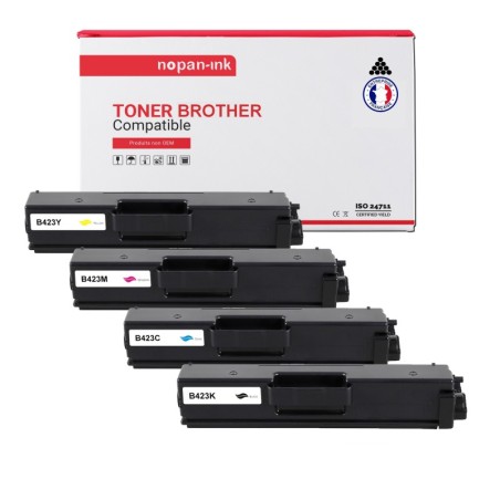 BROTHER-TN 423 + TN 423 + TN 423 + TN 423-Noir + Cyan + Magenta + Jaune-PK4