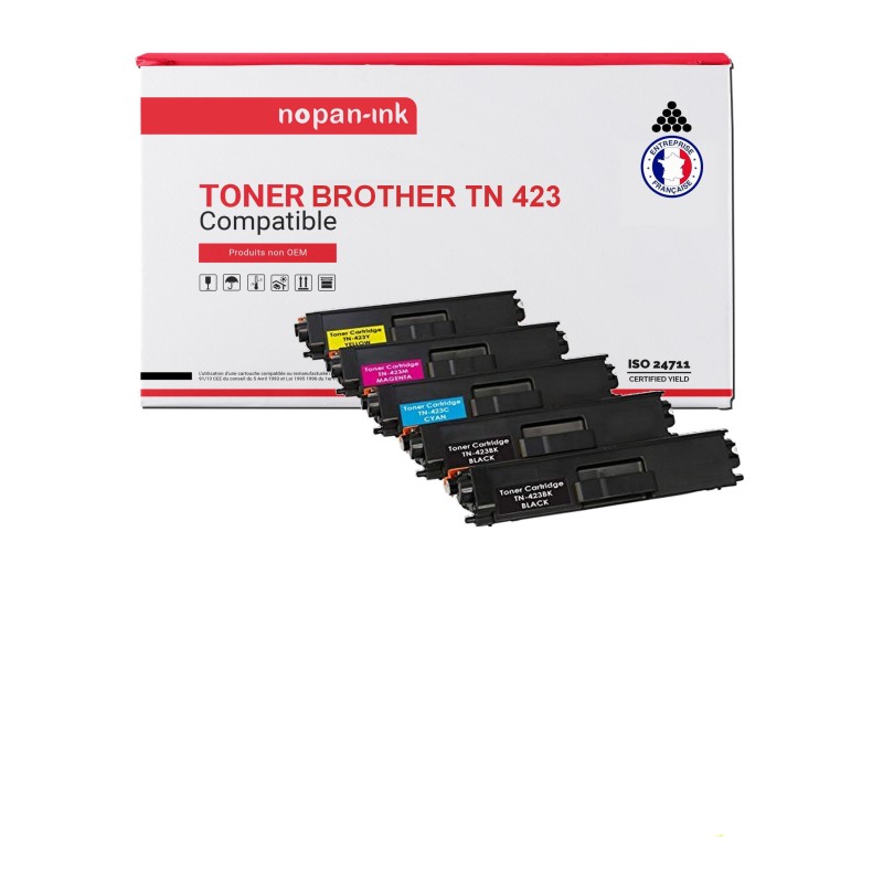 BROTHER-TN 423-Noir x2 + Cyan + Magenta + Jaune-PK5
