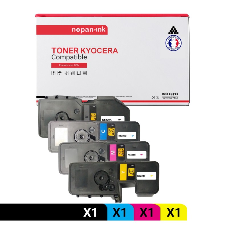 KYOCERA-TK5220K-Noir + Cyan + Magenta + Jaune-PK4