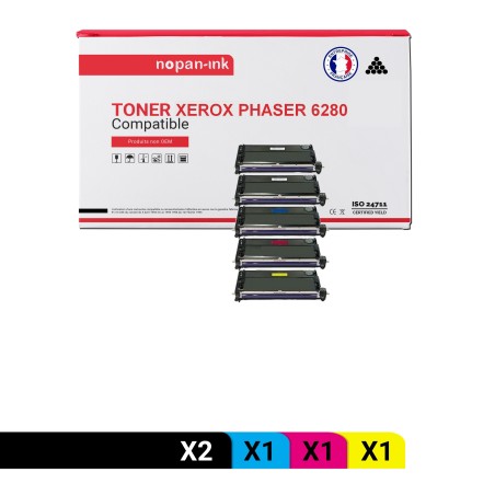 106R01395 106R1395 (Noir 2 + Cyan + Magenta + Jaune) - 5 toners compatibles Pour XEROX