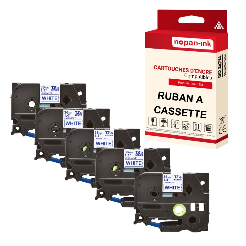 Brother-TZE-263-Blanc - Bleu-PK5