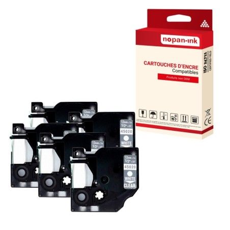 Dymo-45020-S0720600-Blanc transparent-