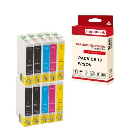 NOPAN-INK - 10 Cartouches compatibles T0551 pour Epson