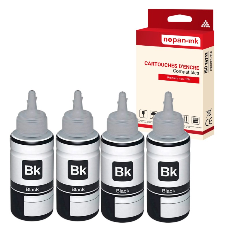 T7741 Noir - 4 Bouteille d'encre compatible pour EPSON