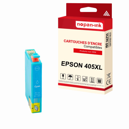 x1 Cartouche compatible pour EPSON 405 XL 405XL Cyan (Valise)
