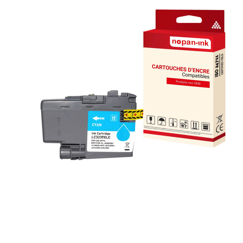 Cartouche pour Brother LC3239XL Compatible Cyan x 1 NOPAN-INK