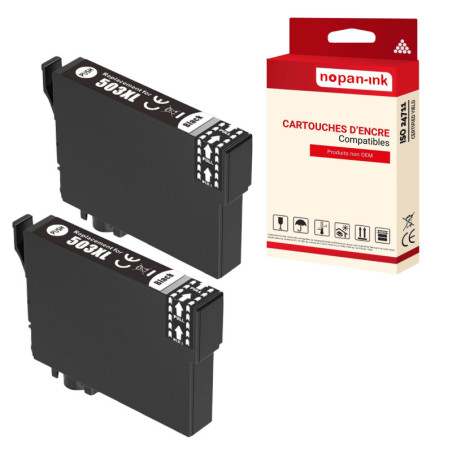 Cartouche pour EPSON 503XXL Piments Compatible Noir x 2 C13T09Q14010 - NOPAN-INK