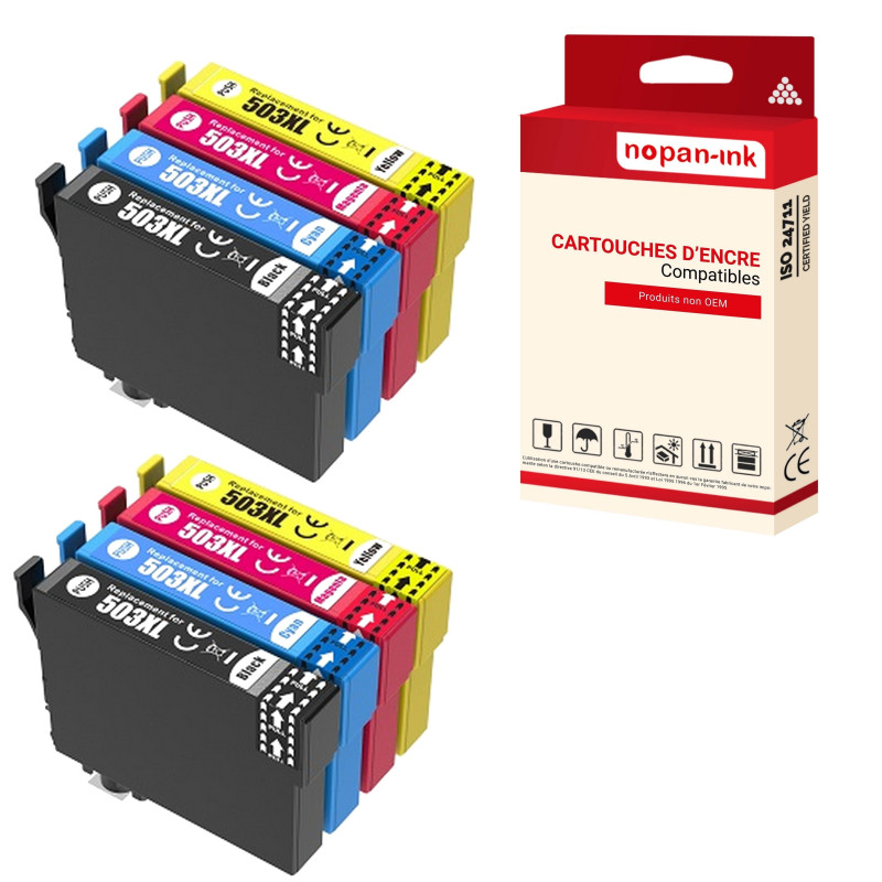 Cartouche pour EPSON 503XXL Piments Compatible Multipack  x 8 C13T09R64010 C13T09Q14010 C13T09R24010 C13T09R34010 C13T09R44012