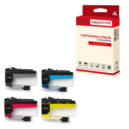 Cartouche BROTHER LC424XL Cartouche Compatible Multi-couleurs x 4  - NOPAN-INK avec DCP J1200W.