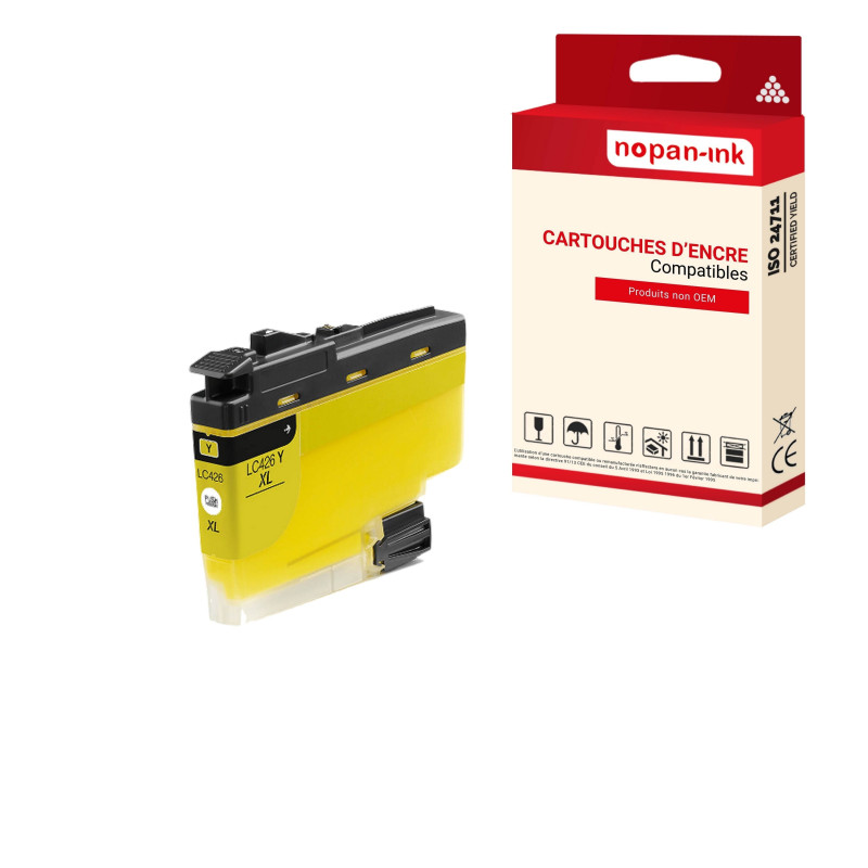 BROTHER LC426XL Cartouche Compatible Jaune x 1  - NOPAN-INK avec MFC J4335DW, MFC J4340DW, MFC J4540DW, MFC J4540DWXL.