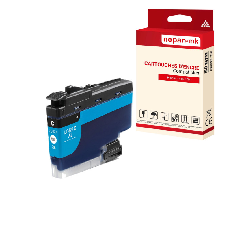 BROTHER LC427XL Cartouche Compatible Cyan x 1  avec HL J6010DW, MFC J5955DW, MFC J6955DW, MFC J6957DW, MFC J6959DW.