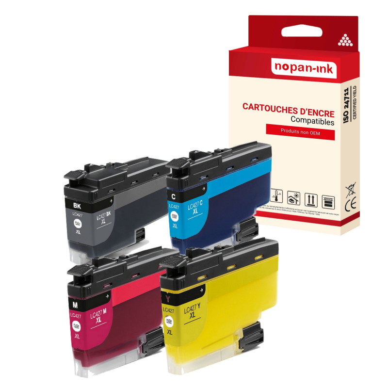 BROTHER LC427XL Cartouche Compatible Multi-couleurs x 4 avec HL J6010DW, MFC J5955DW, MFC J6955DW, MFC J6957DW, MFC J6959DW