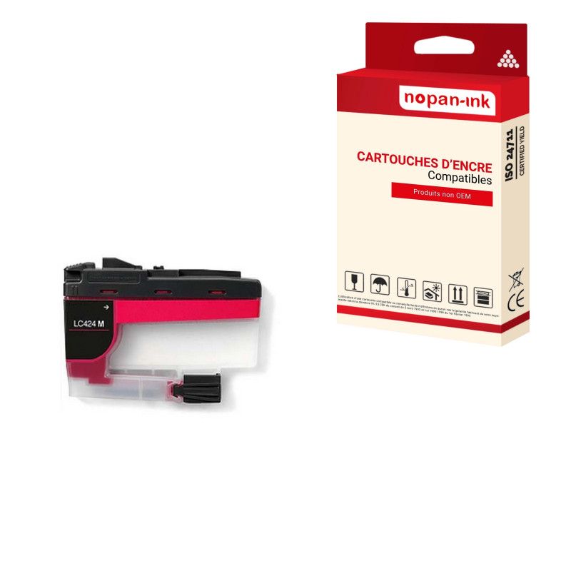 BROTHER LC424XL Cartouche Compatible Magenta x 1  - NOPAN-INK avec DCP J1200W.
