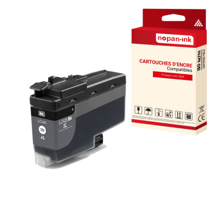 BROTHER LC426XL Cartouche Compatible Noir x 1  - NOPAN-INK avec MFC J4335DW, MFC J4340DW, MFC J4540DW, MFC J4540DWXL.