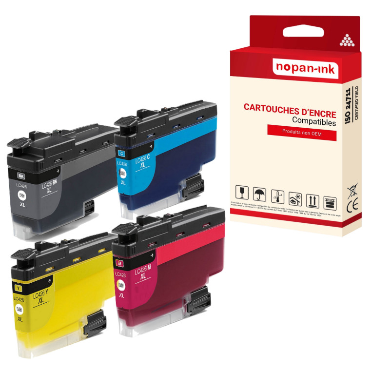 BROTHER LC426XL Cartouche Compatible Multi-couleurs x 4  avec MFC J4335DW, MFC J4340DW, MFC J4540DW, MFC J4540DWXL.