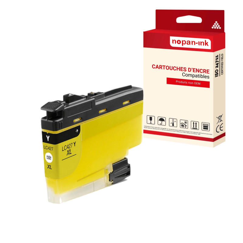 BROTHER LC427XL Cartouche Compatible Jaune x 1  avec HL J6010DW, MFC J5955DW, MFC J6955DW, MFC J6957DW, MFC J6959DW.