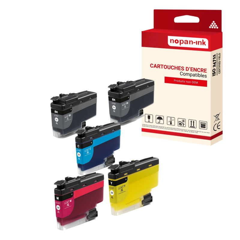 BROTHER LC427XL Cartouche Compatible Multi-couleurs x 5 avec HL J6010DW, MFC J5955DW, MFC J6955DW, MFC J6957DW, MFC J6959DW