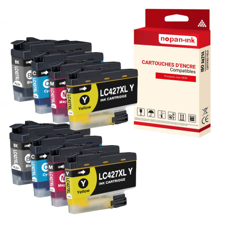 BROTHER LC427XL Cartouche Compatible Multi-couleurs x 8 avec HL J6010DW, MFC J5955DW, MFC J6955DW, MFC J6957DW, MFC J6959DW