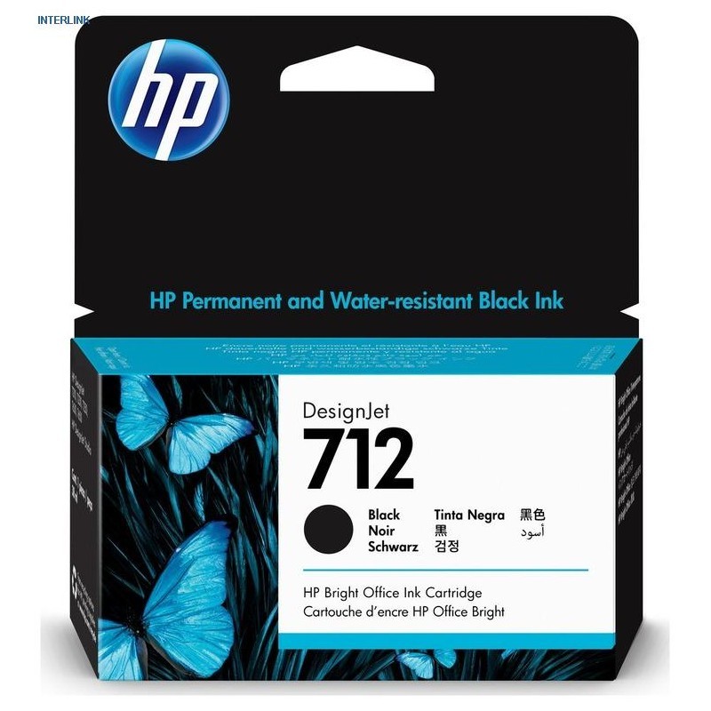HP 712 noir 38 ml 3ED70A cartouche originale