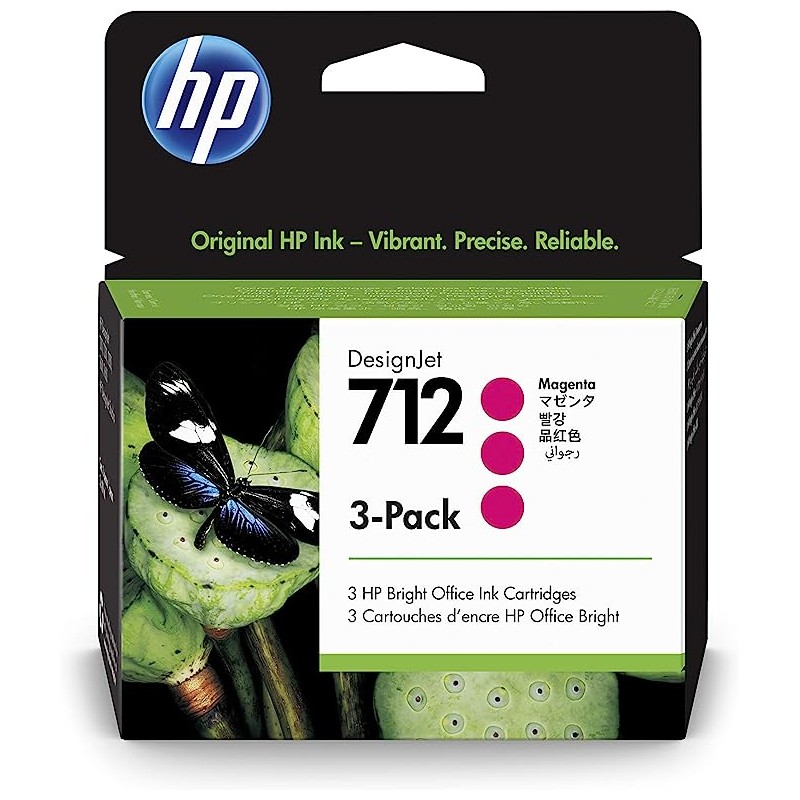 Pack de 3 HP 712 Magenta 3ED78A cartouche originale