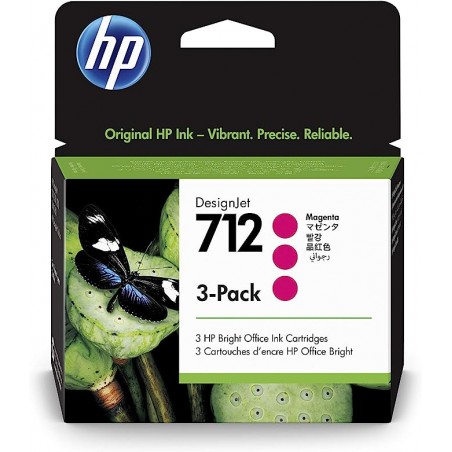 Pack de 3 HP 712 Magenta 3ED78A cartouche originale