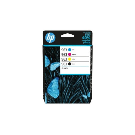 X 4 HP 963 3JA26AE noir, cyan, magenta, yellow CARTOUCHE ORIGINALE