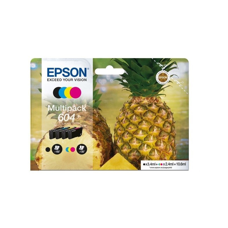 X 4 EPSON 604 C13T10G64010 noir, cyan, magenta, yellow CARTOUCHE ORIGINALE