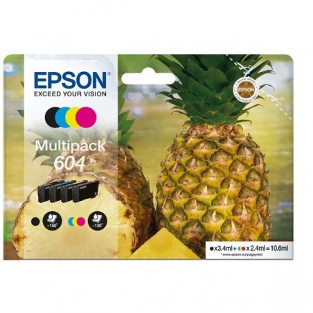 X 4 EPSON 604 C13T10G64010 noir, cyan, magenta, yellow CARTOUCHE ORIGINALE