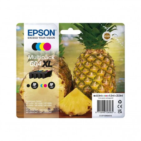 X 4 EPSON 604 C13T10H64010 NOIR, CYAN, MAGENTA, YELLOW CARTOUCHE ORIGINALE