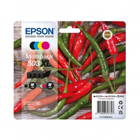X 4 EPSON 503 XL C13T09R64010 NOIR, CYAN, MAGENTA, YELLOW CARTOUCHE ORIGINALE