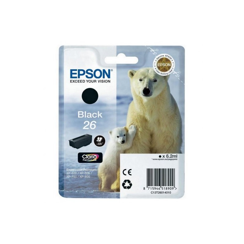 EPSON T2601 NOIR C13T26014012 CARTOUCHE ORIGINALE