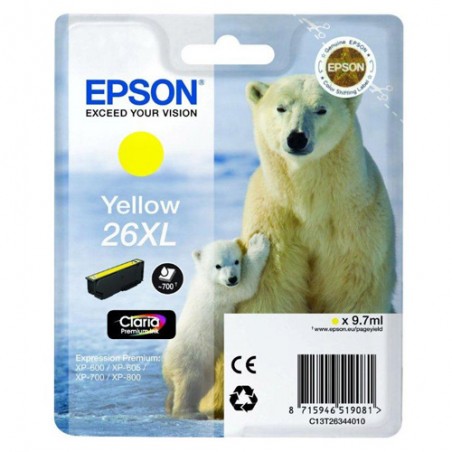 EPSON T2634 XL YELLOW C13T26344012 CARTOUCHE ORIGINALE