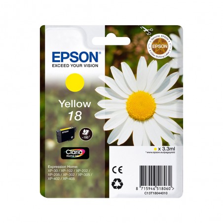 Epson T1804 (18) YELLOW C13T18044012 CARTOUCHE ORIGINALE