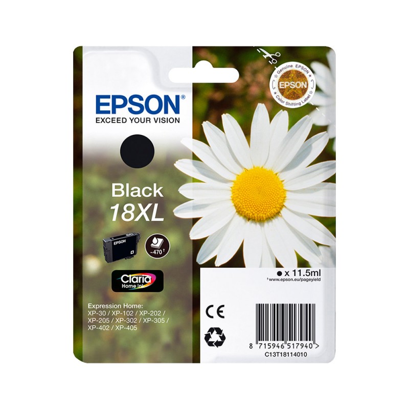 EPSON T1811 XL NOIR C13T18114012 CARTOUCHE ORIGINALE