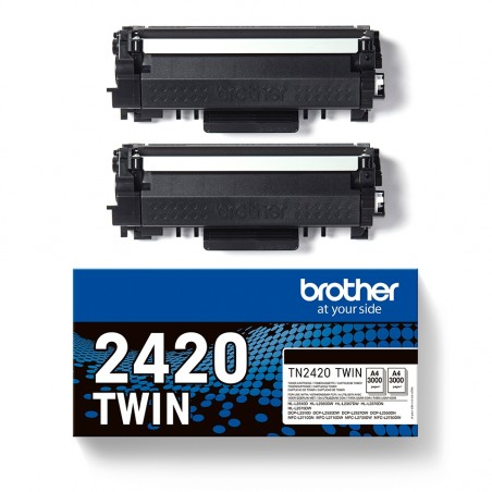 X 2 BROTHER TN2420TWIN NOIR - TONER ORIGINALE