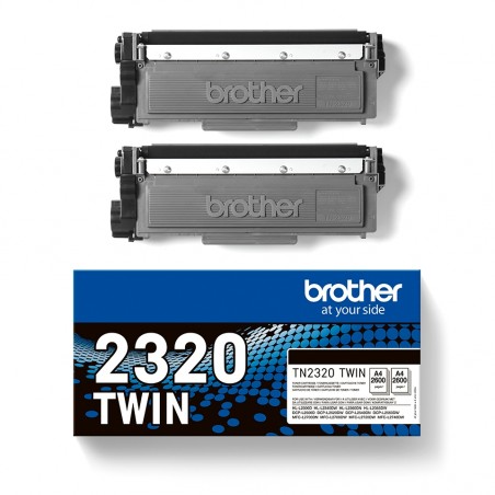 X 2 BROTHER TN2320TWIN NOIR - TONER ORIGINALE
