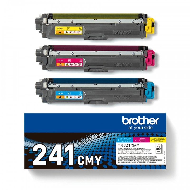 X 3 BROTHER TN241 TN241CMY CYAN, MAGENTA, YELLOW - TONER ORIGINALE C
