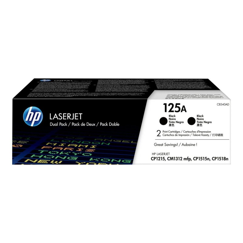 X 2 HP CB540A NOIR 125A - TONER ORIGINALE